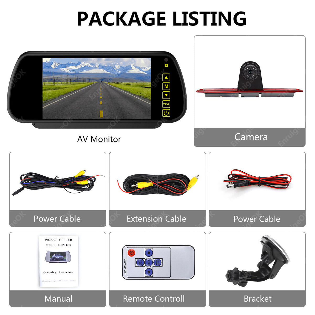 7" Monitor Rear Brake Light Reversing Camera For VW Crafter/Mercedes Sprinter7