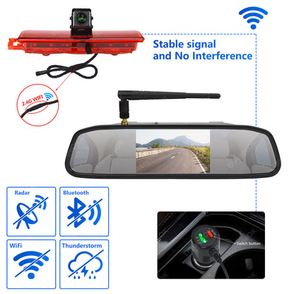 For VW Caddy MK3 2003-2016 Wireless Rear Brake Light Reversing Camera Kit5