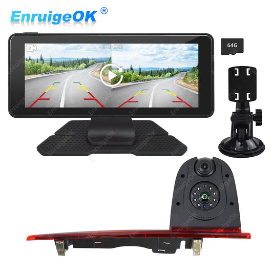 Dual Brake Light Camera for Ford Transit Custom (2012-2015) &6.86" Split Monitor0