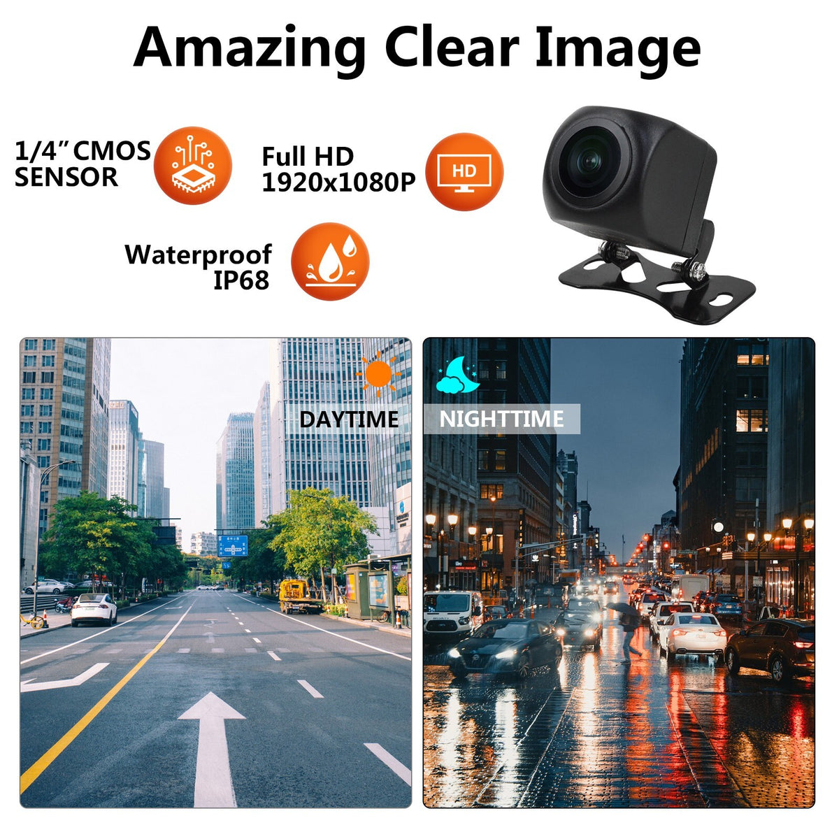 AHD/CVBS Car Backup Camera Waterproof Plate Rear View Night Vision Reverse 1080P3