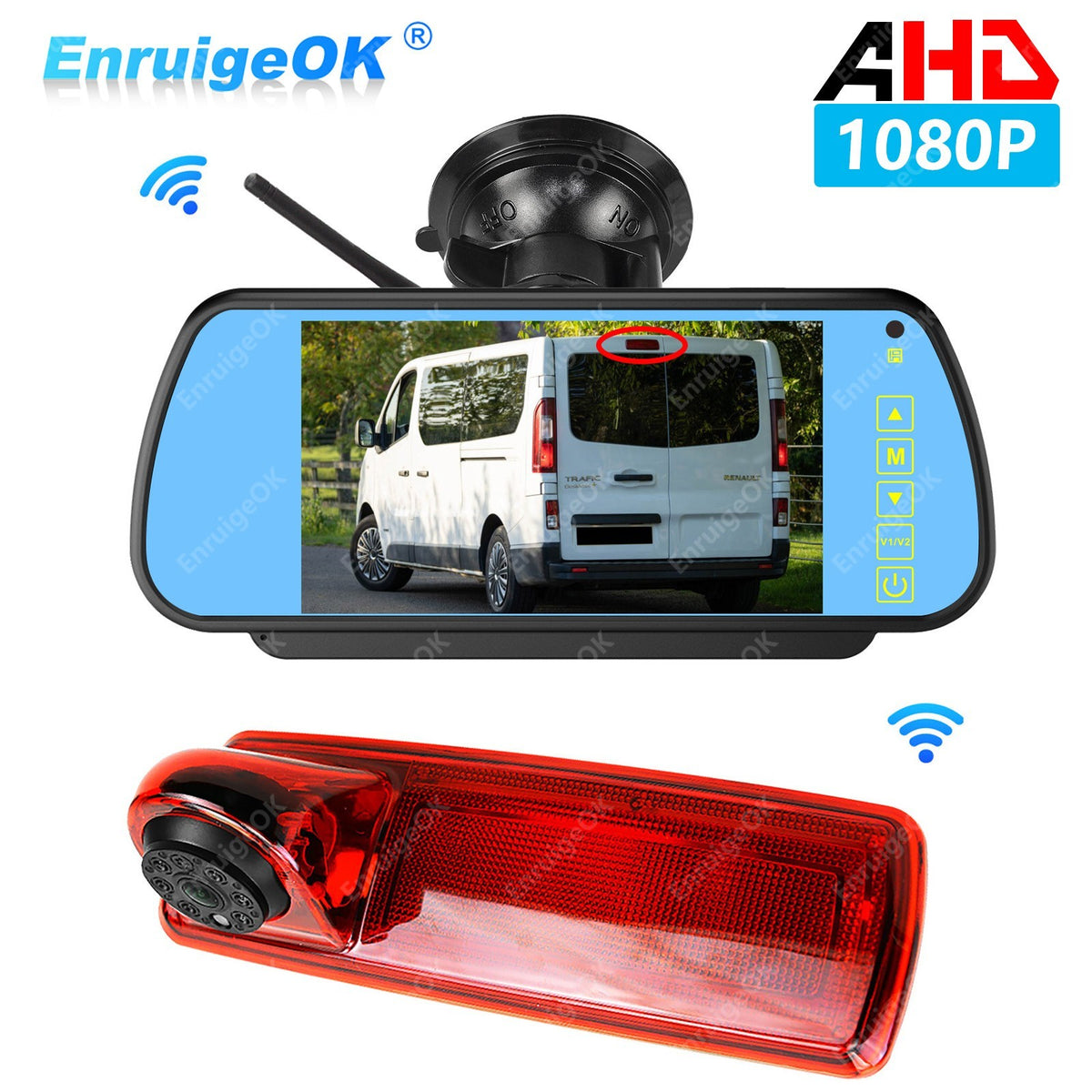 Vauxhall Vivaro Renault Trafic Wireless Rear Brake Light Reversing Camera Kit0