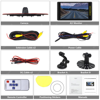 Dual Lens Brake Light Reverse Camera for Maxus Deliver 9 Van & 9" Mirror Monitor15
