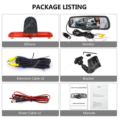 Citroen Relay Fiat Ducato Brake Light Reversing Camera Kit & 6.86" Split Screen18