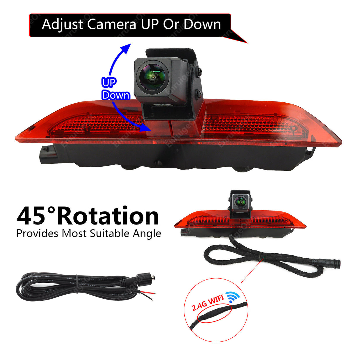 Wireless Rear Brake Light Reversing Camera Kit For VW Caddy MK4 (2020-Present)10