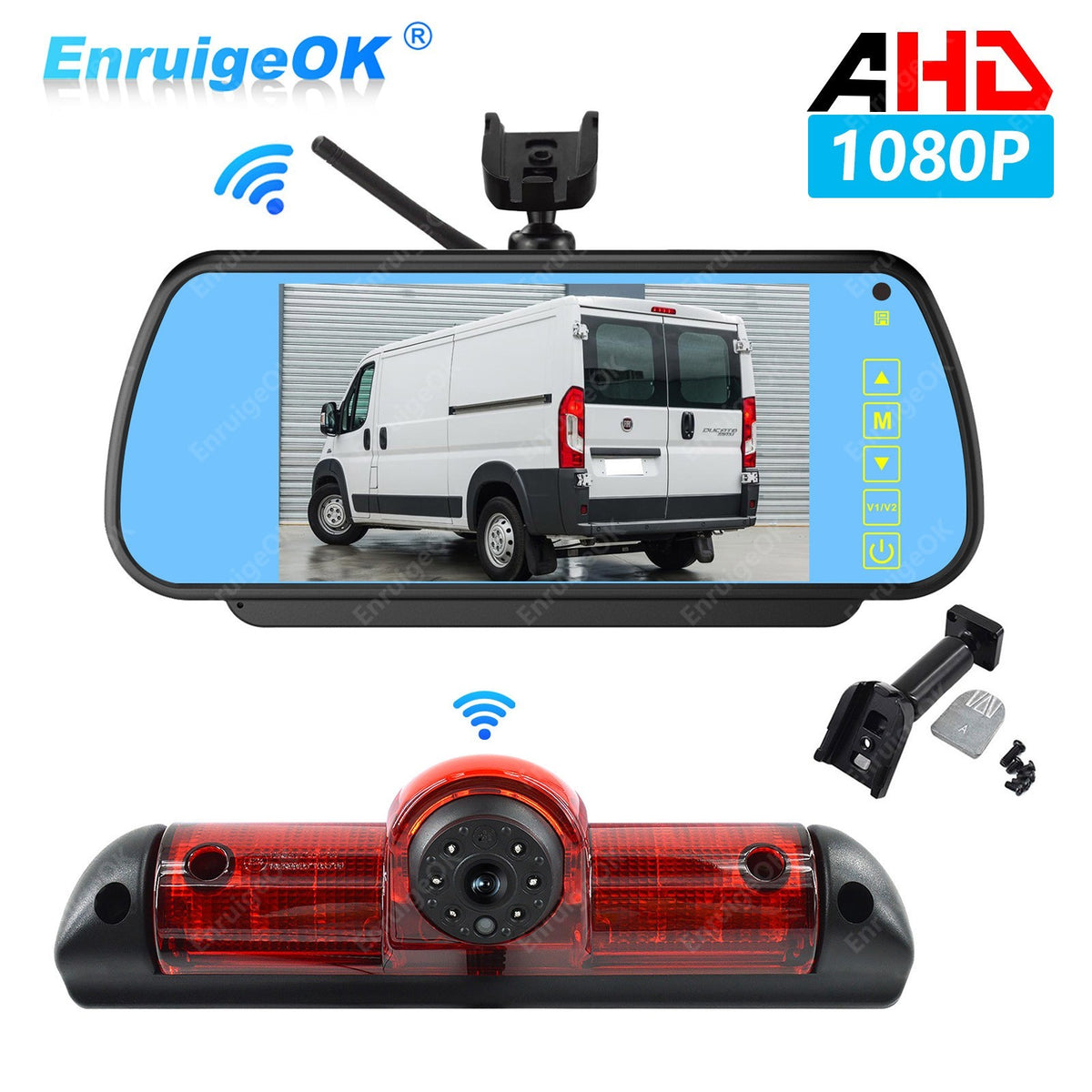 Wireless 7" Monitor & Brake Light Reversing Camera For Fiat Ducato Citroen Relay0
