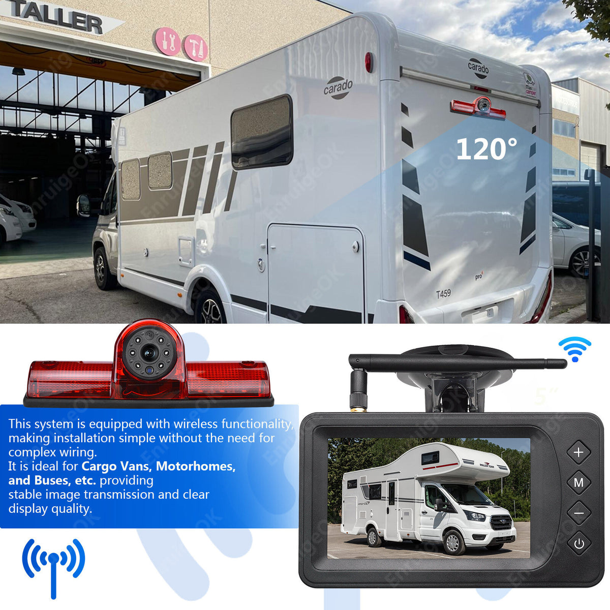 Wireless Universal High Level Brake Light Reverse Camera Kit for Commercial Vans2