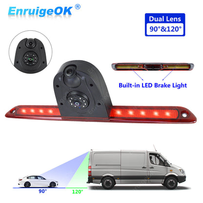 For Mercedes Sprinter VW Crafter Van Dual Rear Brake Light Reversing Camera 720P0