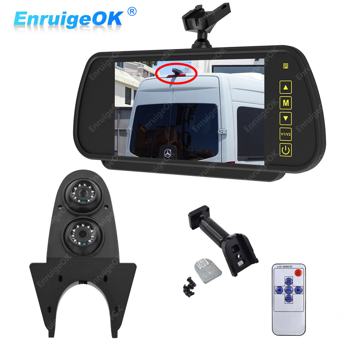 Dual Rear View Reverse Camera Kit for Mercedes Benz Sprinter Van Roof Mount0