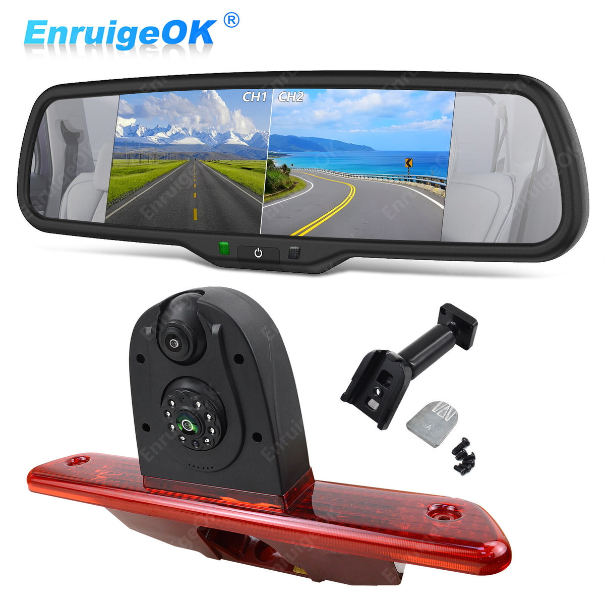 Citroen Dispatch 2007-2016 Dual Brake Light Reverse Camera + 6.86'' Split Screen0
