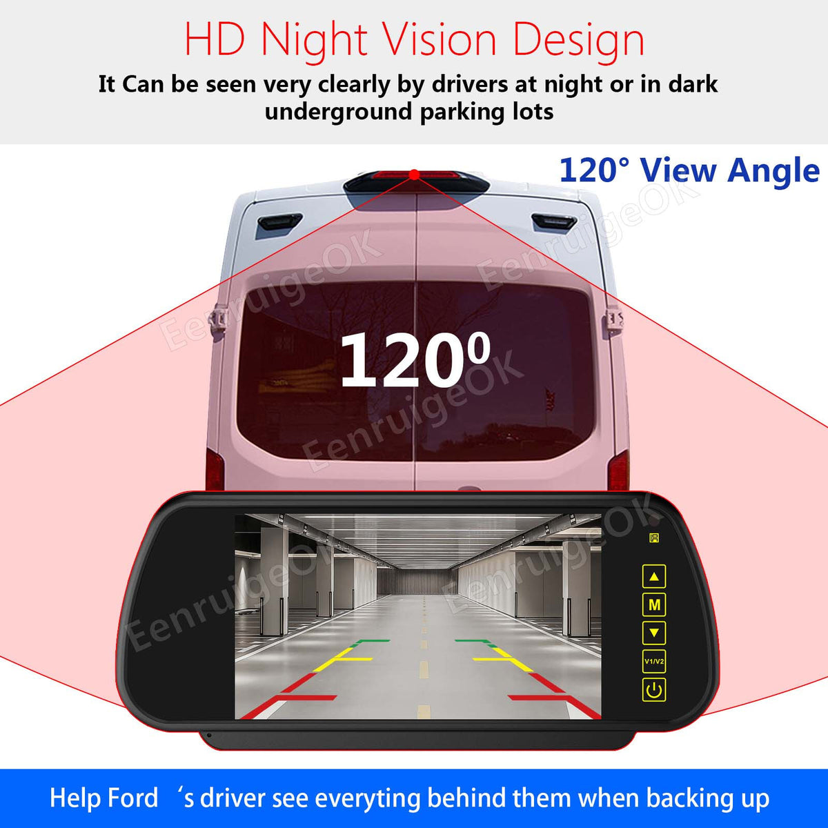 Rear 3rd Brake Light Reversing Camera For Ford Transit 350 MK8 2014-20248