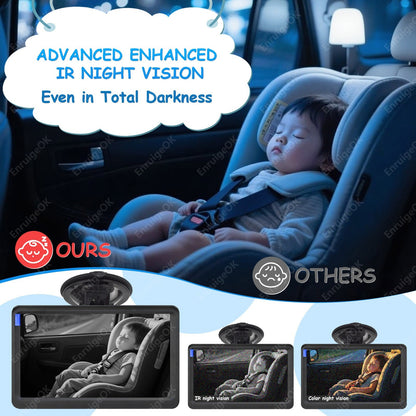 Baby Car Camera AHD 1080P Night Vision 3X Zoom USB Plug 7'' IPS Full View Screen3