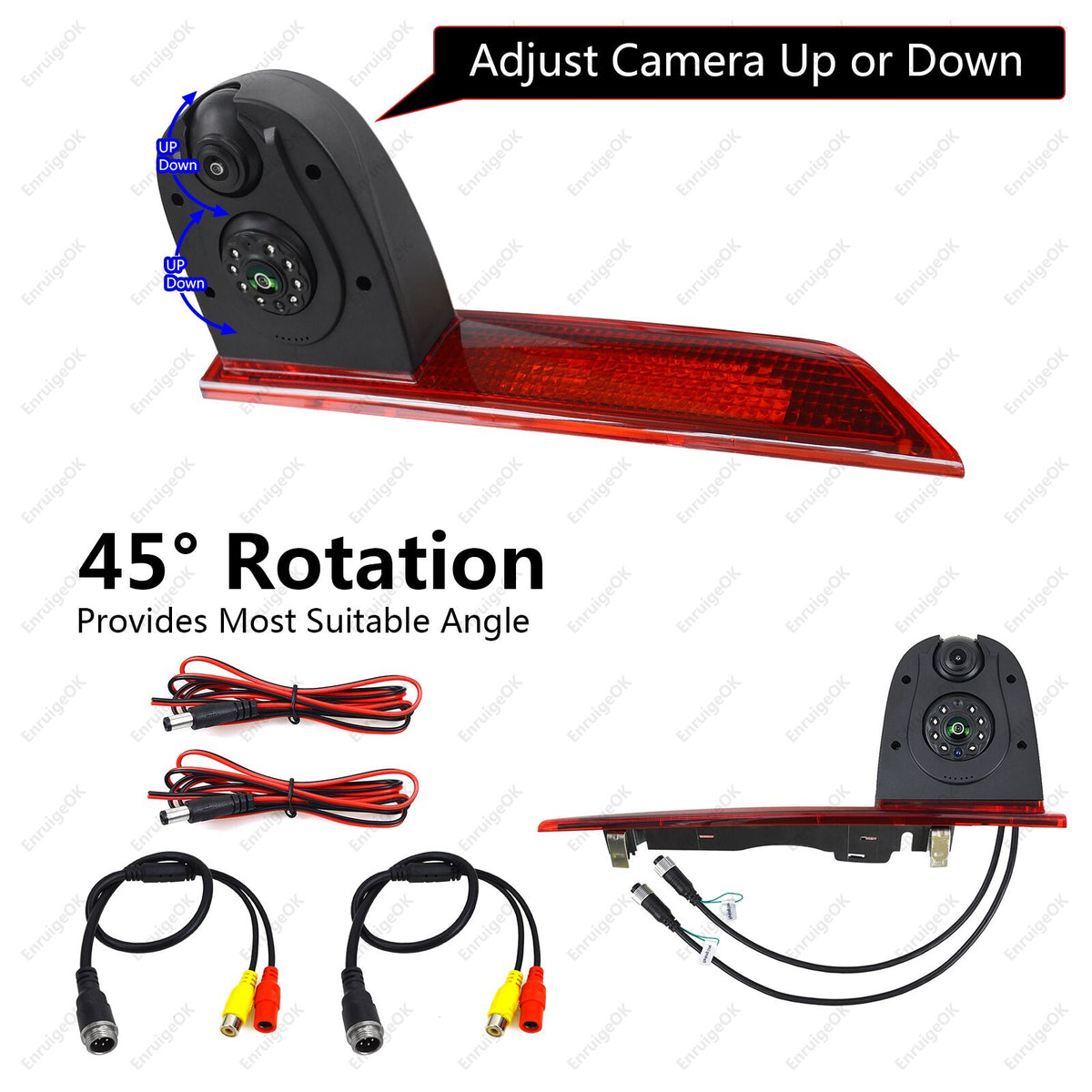 3rd Brake Light Backup Camera and Monitor Kit for Ford Transit Custom 2012-20155
