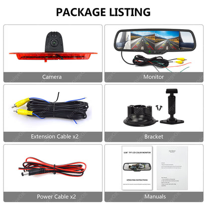 For Ford Transit 350 MK8 Rear Brake Light Reversing Camera & Dual Split Monitor22