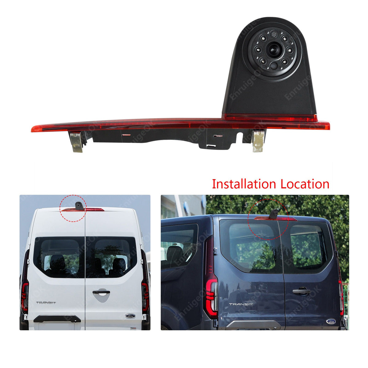6.86" Split Monitor &Rear Brake Light Camera for Ford Transit Custom (2012-2015)5