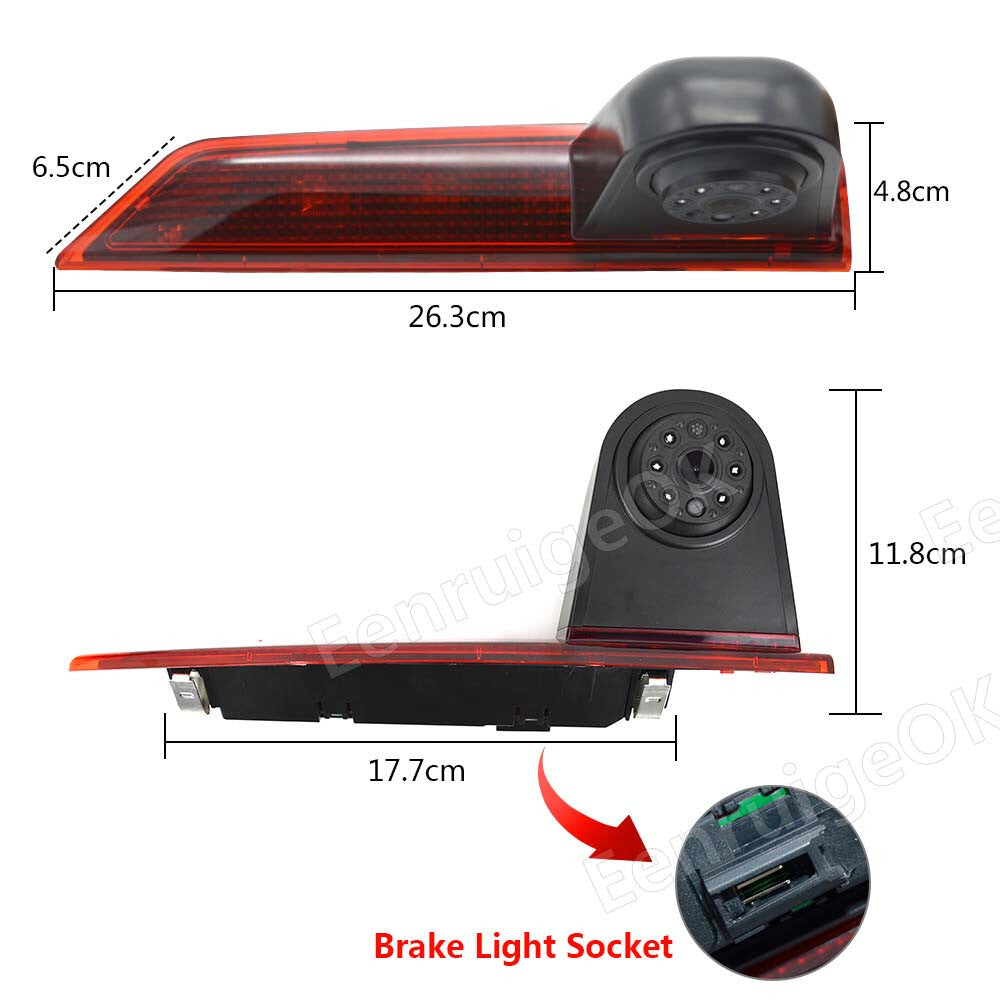 5" Monitor HD Rear View Brake Light Reversing Camera For Ford Transit Custom Van3