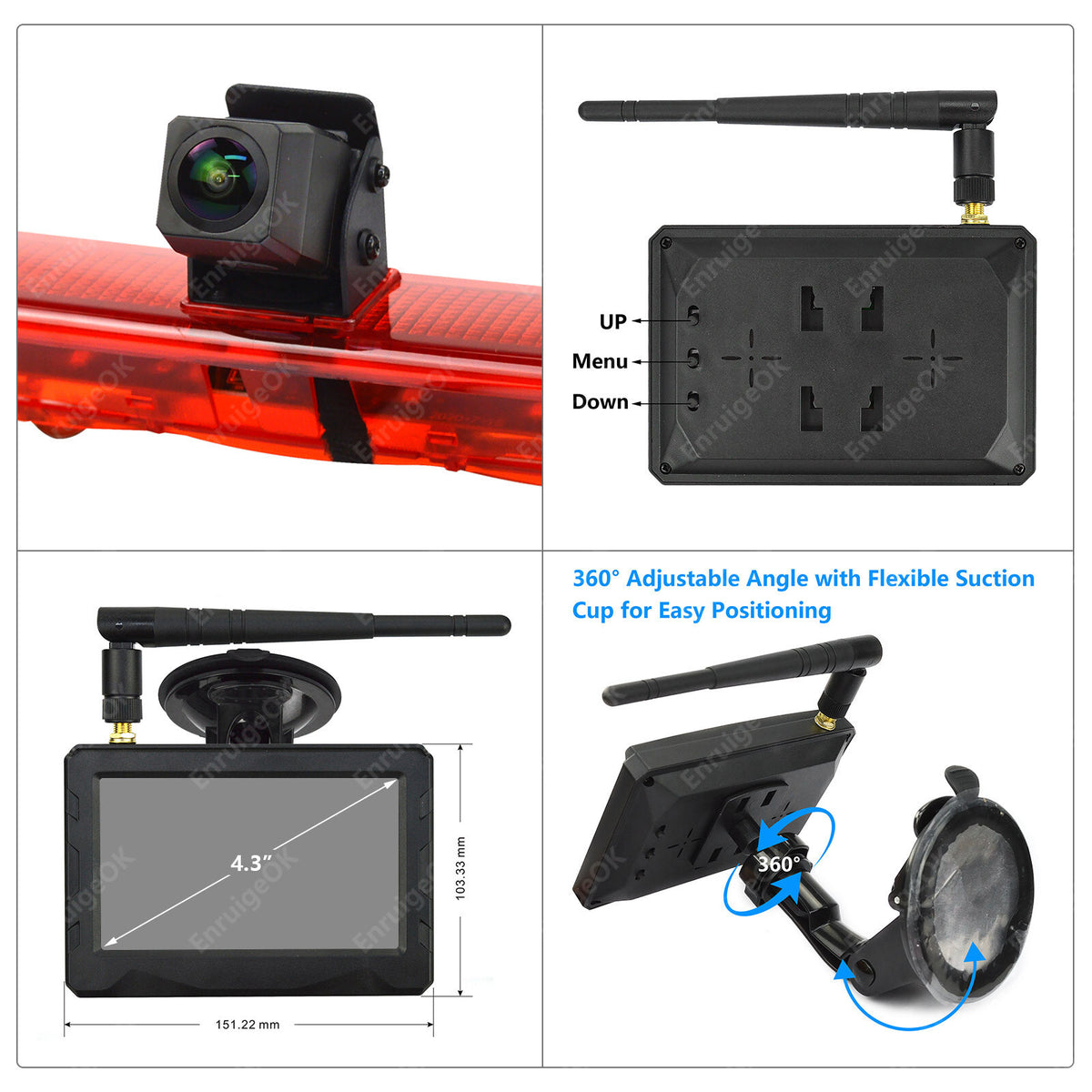 Wireless Rear Brake Light Reversing Camera Kit for VW Caddy MK3 2003-201612