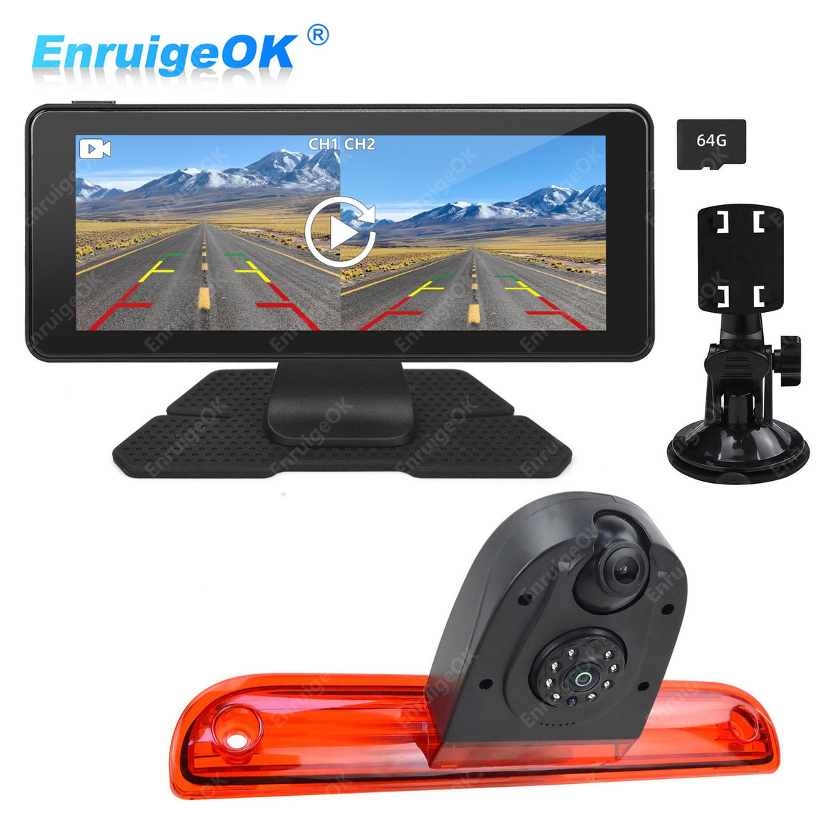 Dual Lens Rear Brake Light Reversing Camera Kit For Peugeot Boxer Fiat Ducato0