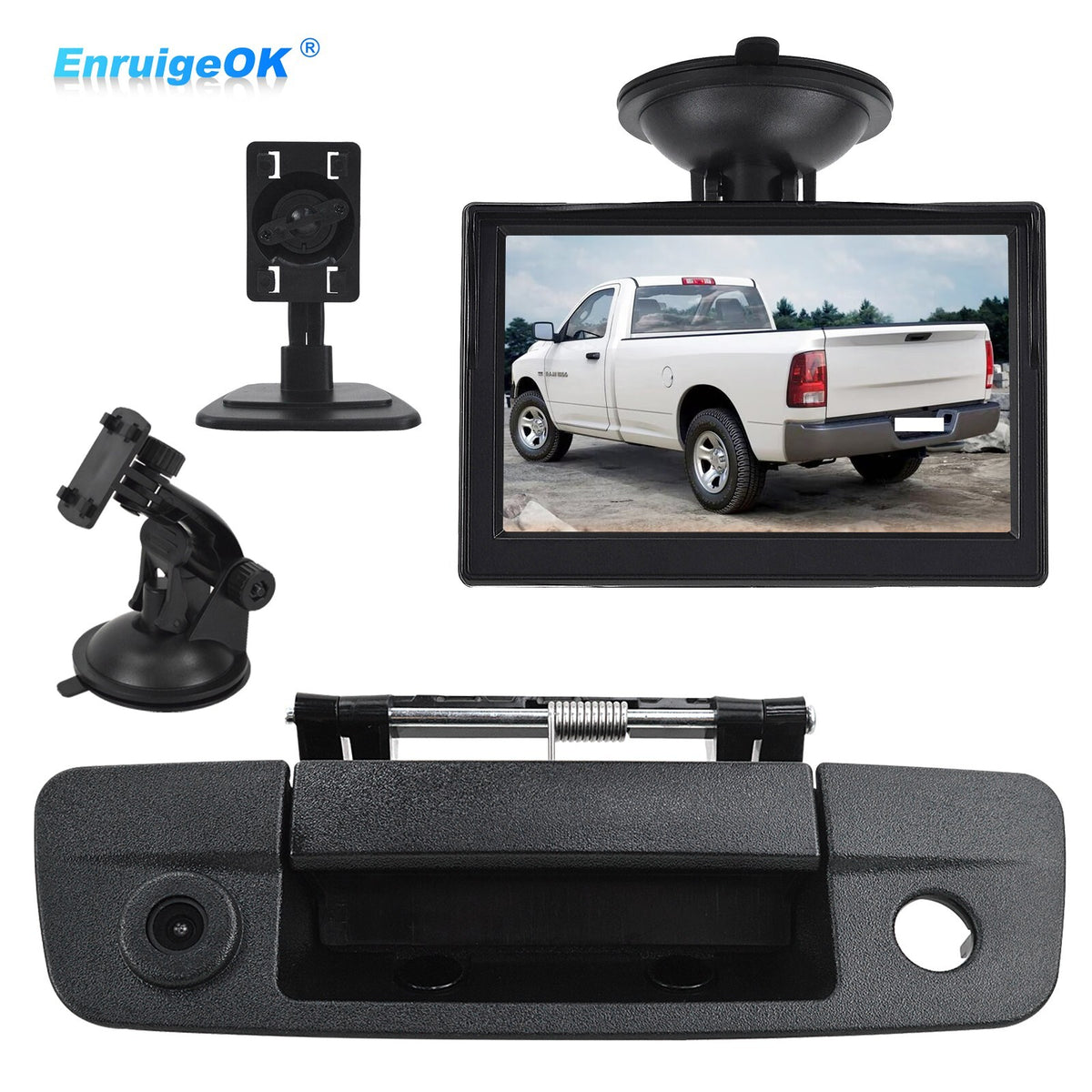 Tailgate Handle Backup Camera For Dodge Ram 1500 2500 3500 2009-2017 &5" Monitor0