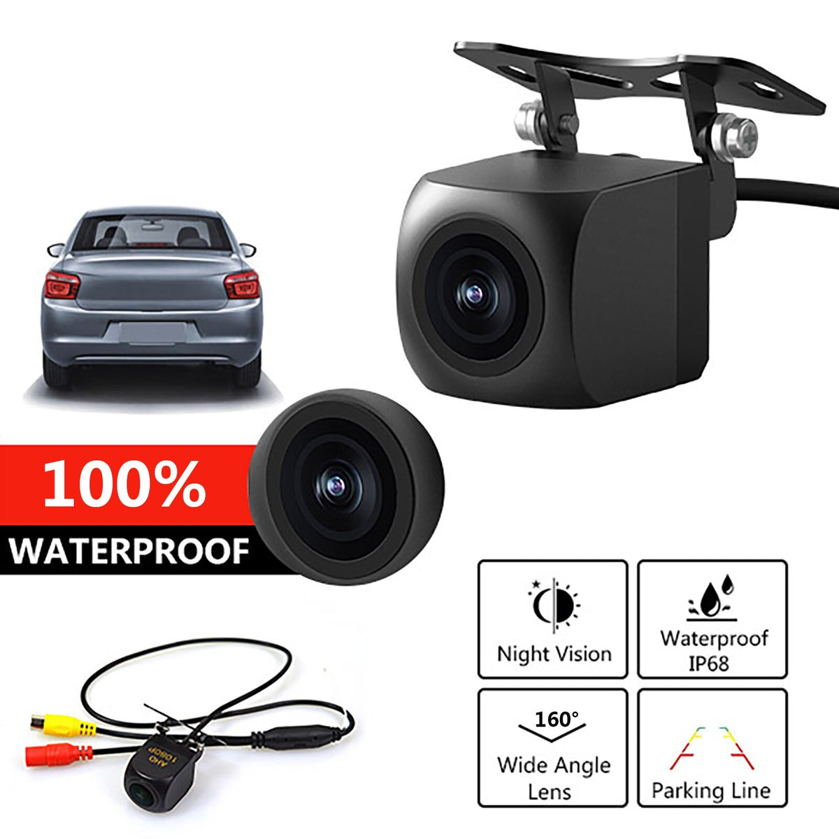 AHD/CVBS Car Backup Camera Waterproof Plate Rear View Night Vision Reverse 1080P6