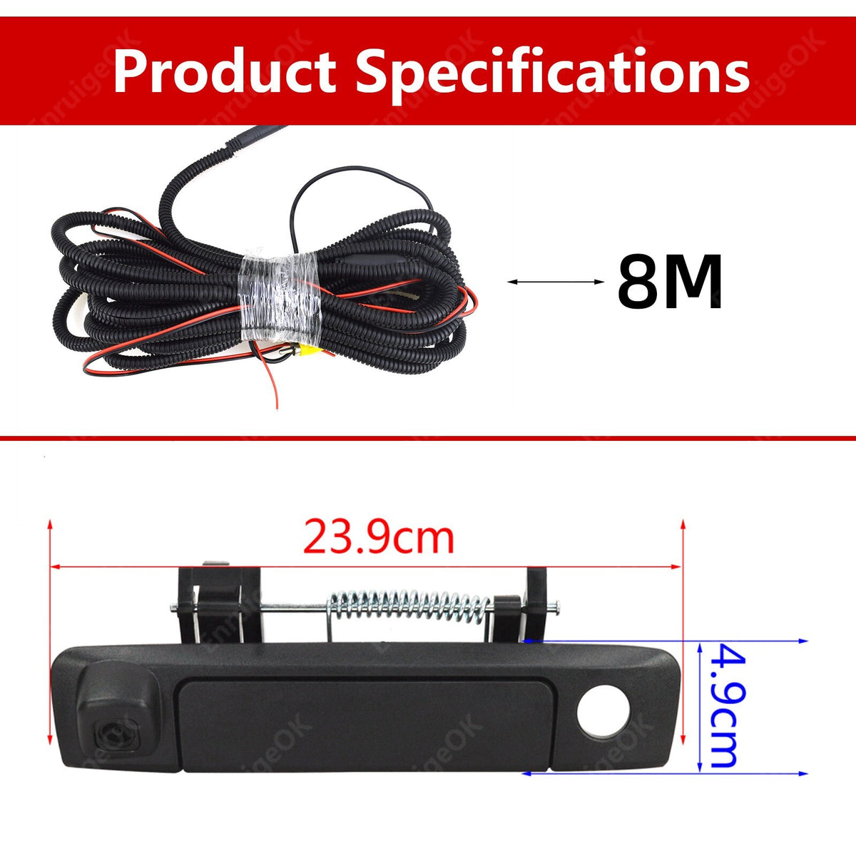 Tailgate Handle Backup Rear View Camera for Ford Ranger Mazda BT50 + 7'' Monitor11