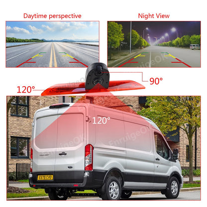 Dual Lens 3rd Brake Light Rear View Backup Camera for Ford Transit + 7'' Monitor15