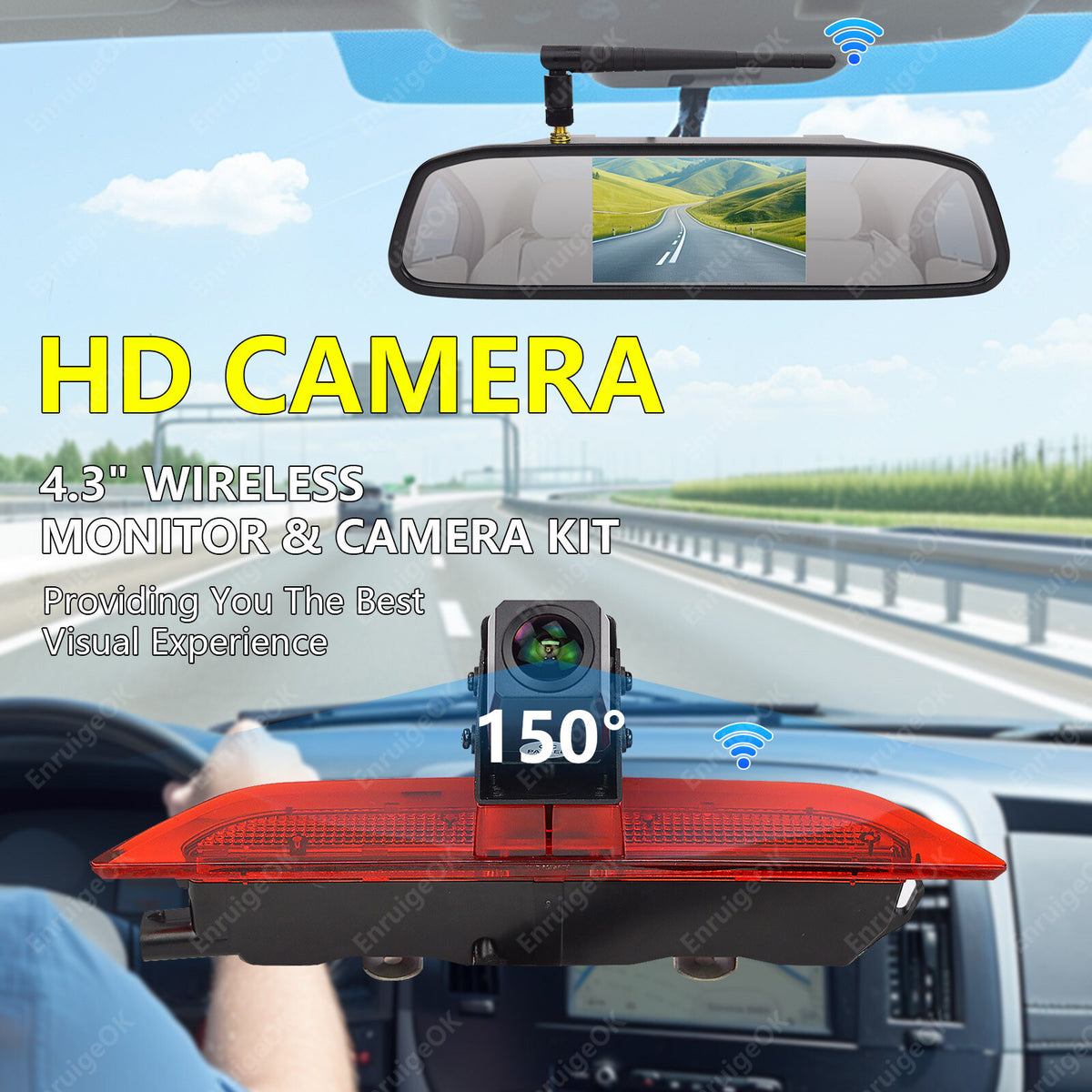 For VW Caddy MK4 2020-Present Wireless Rear Brake Light Reversing Camera Kit2