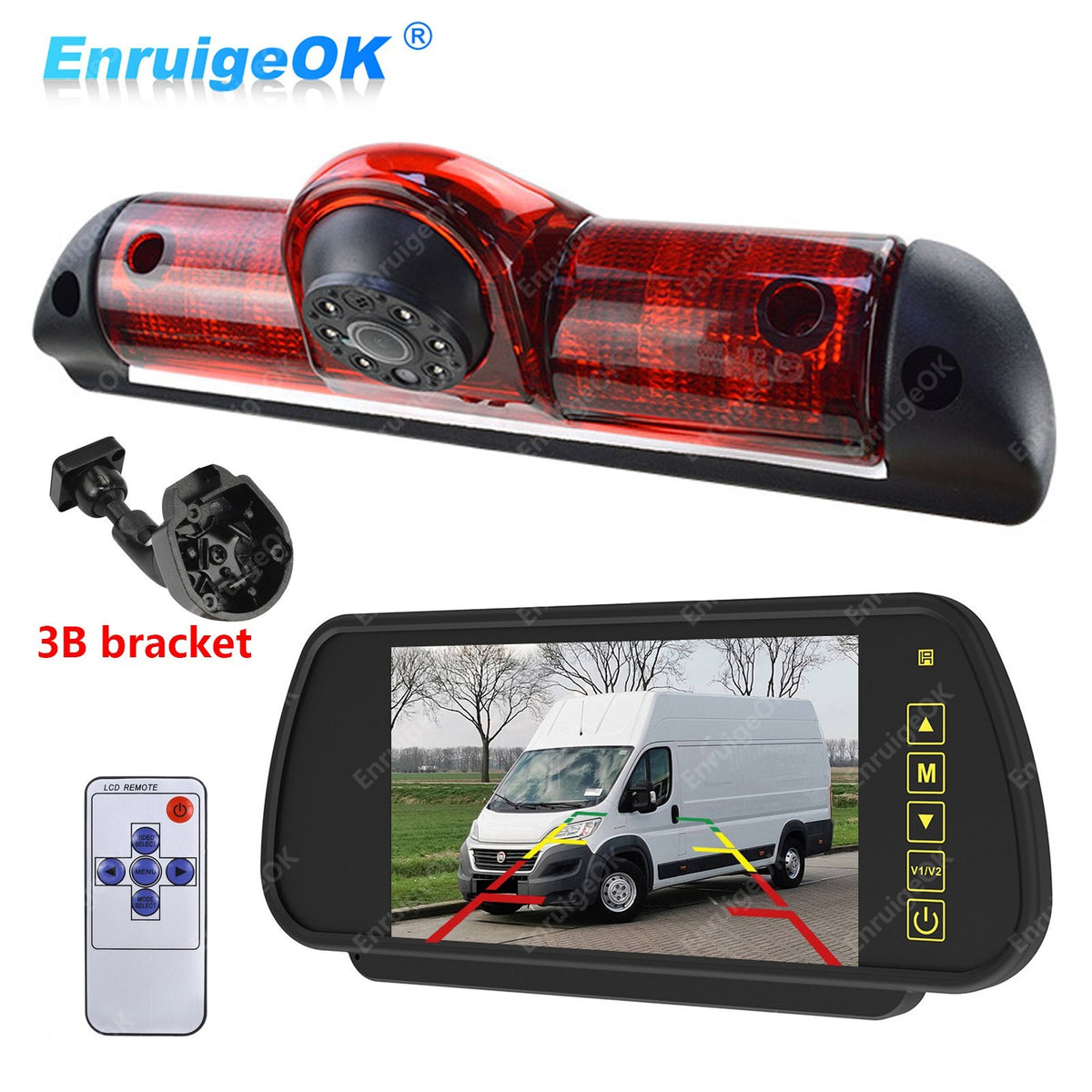 7" Monitor & Rear Brake Light Reversing Camera Kit For Fiat Ducato Citroen Relay0
