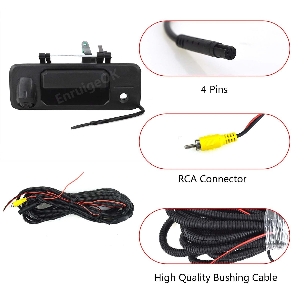 Tailgate Handle Backup Camera for Toyota Tundra 2014-2020 & 4.3'' Mirror Monitor4