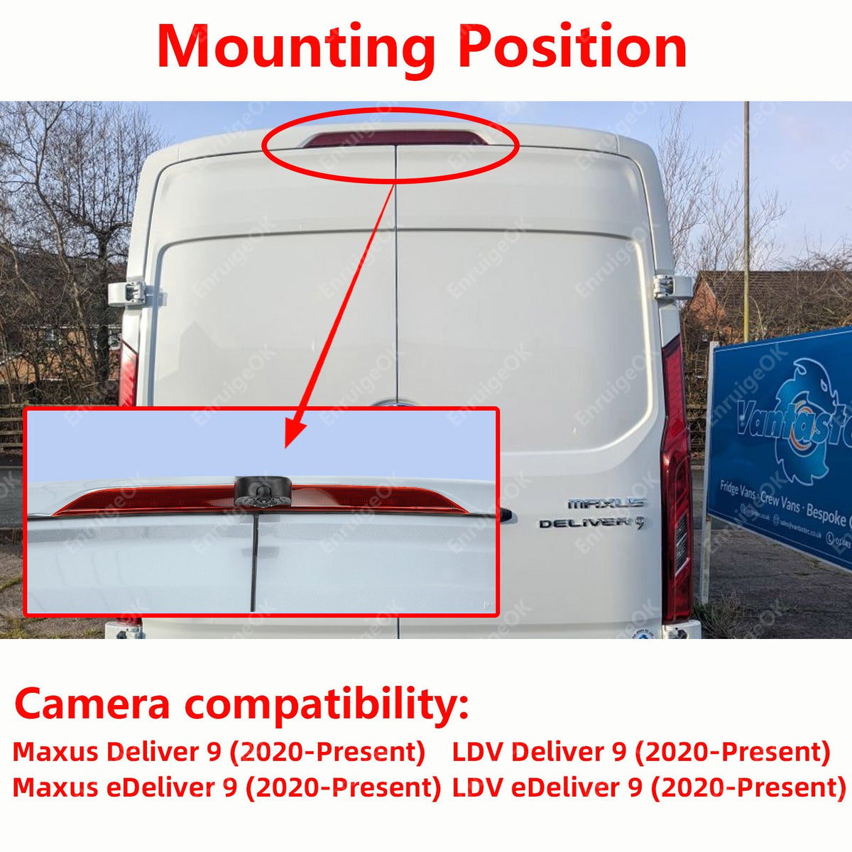 Dual Brake Light Reversing Camera for Maxus Deliver 9 & 6.86" DVR Split Monitor2