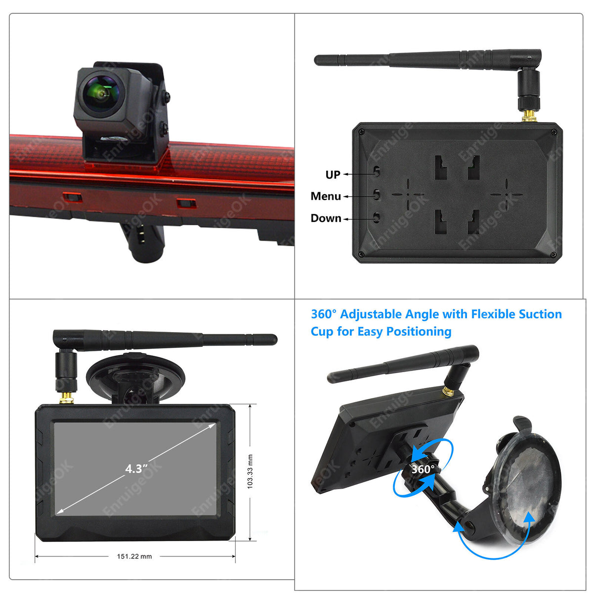 Wireless Reverse Camera Kit For VW Transporter T5 T5.1 Tailgate Single Door Only10