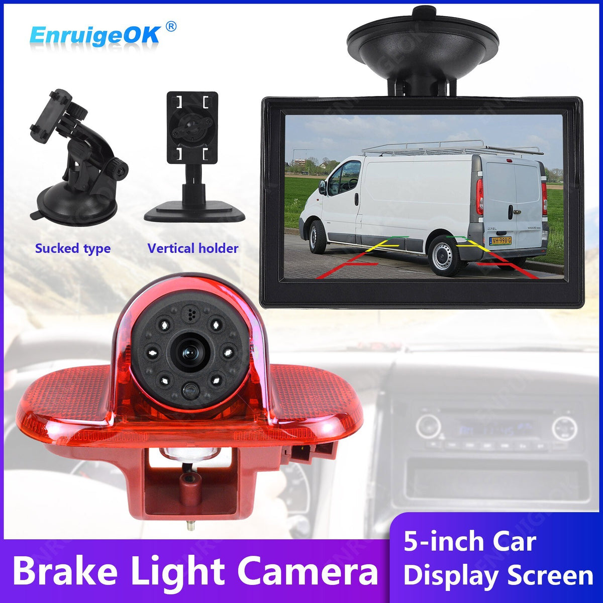 7" Monitor Rear Brake Light Reversing Camera for Renault Trafic Vauxhall Vivaro0