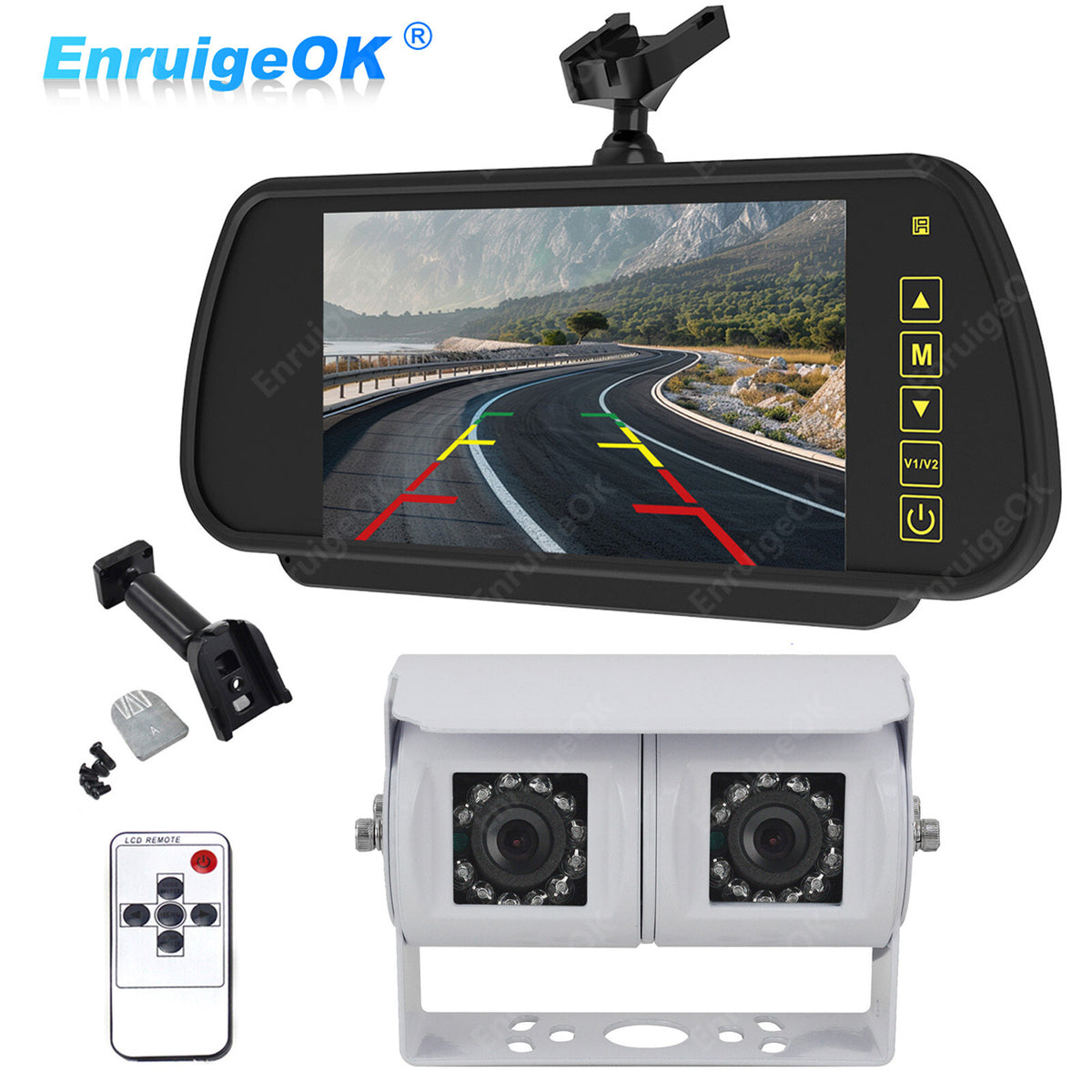 7" Monitor & Dual Rear View Reversing Camera for Motorhome RV Truck Bus Caravan0
