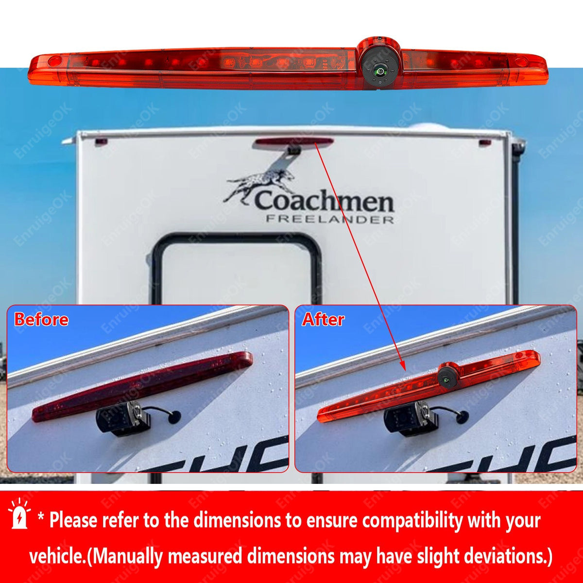 Universal Rear Brake Light Reversing Camera for  Coachmen RV Class C &7" Monitor3