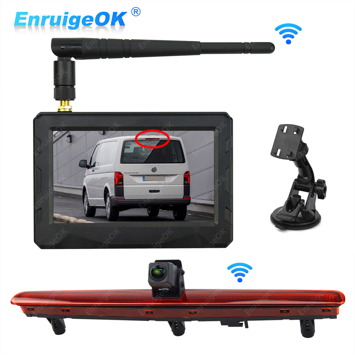 Wireless Reverse Camera Kit For VW Transporter T5 T5.1 Tailgate Single Door Only0