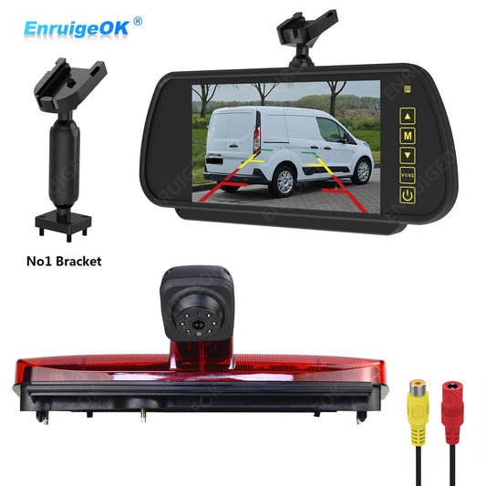 Brake Light Rear View Backup Camera for Ford Transit Connect &7'' Mirror Monitor0
