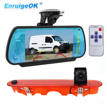 7" Mirror Monitor Brake Light Reversing Camera For Renault Kangoo Mercedes Citan0