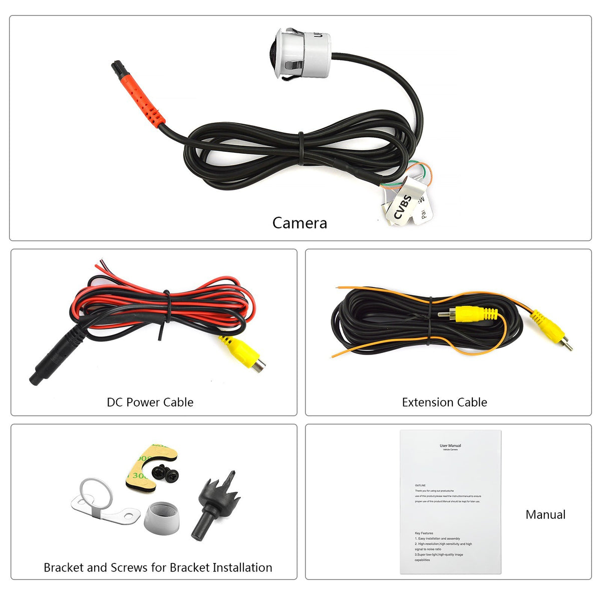 Universal Car Front/Side/Rear View Reverse Backup Night Vision Parking Camera HD1