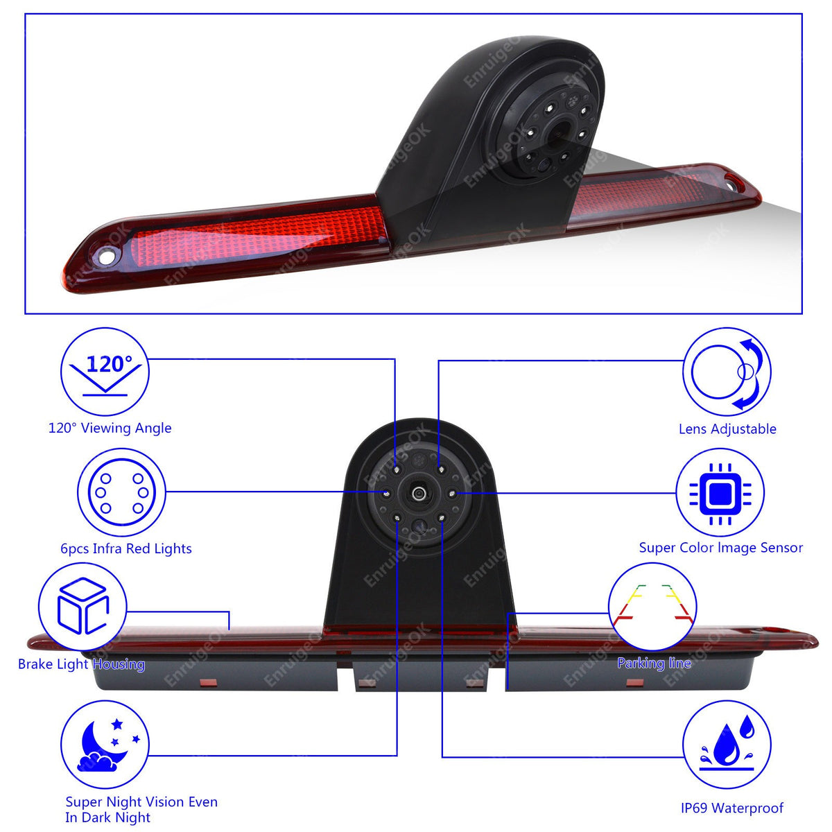 6.86" Monitor&Rear Brake Light Reversing Camera for Mercedes Sprinter VW Crafter4