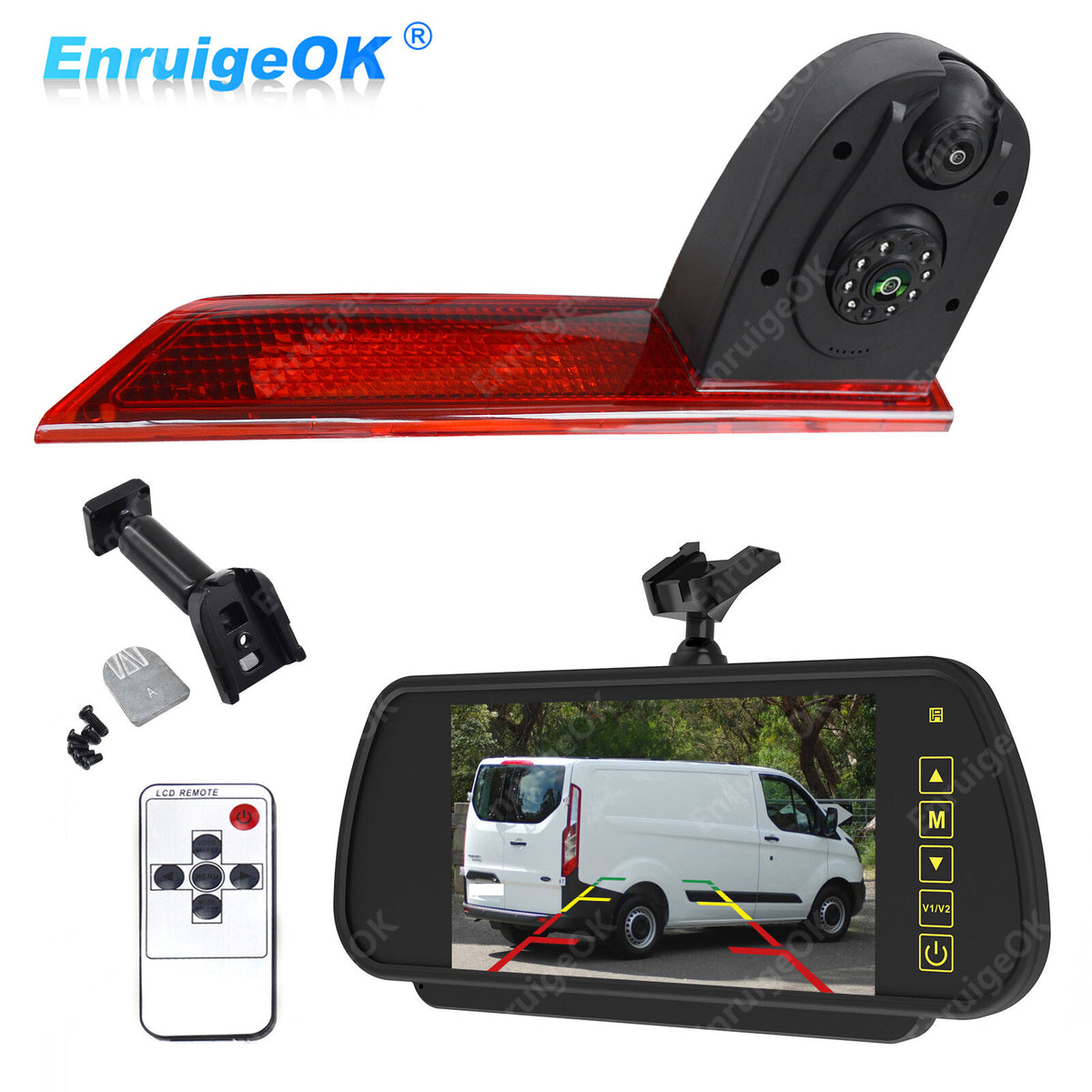 Rear Brake Light Reversing Camera For Ford Transit Custom  2012-2015 &7" Monitor0