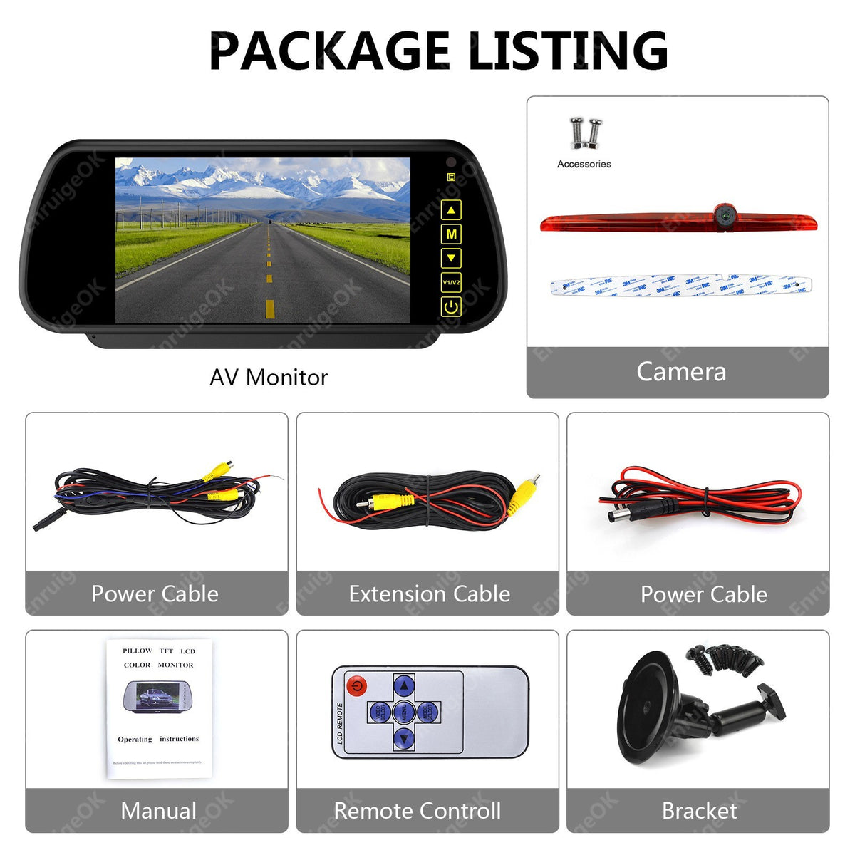 Universal Rear Brake Light Reversing Camera for  Coachmen Motorhome &7" Monitor18