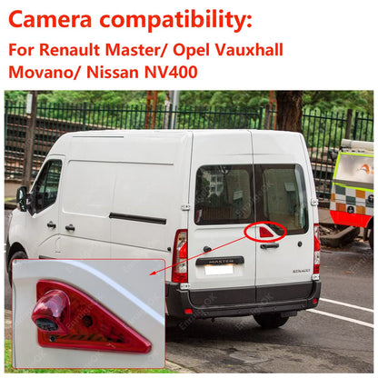 Reverse Camera For Renault Master MK3 Vauxhall Movano Brake Light Rear & Monitor2