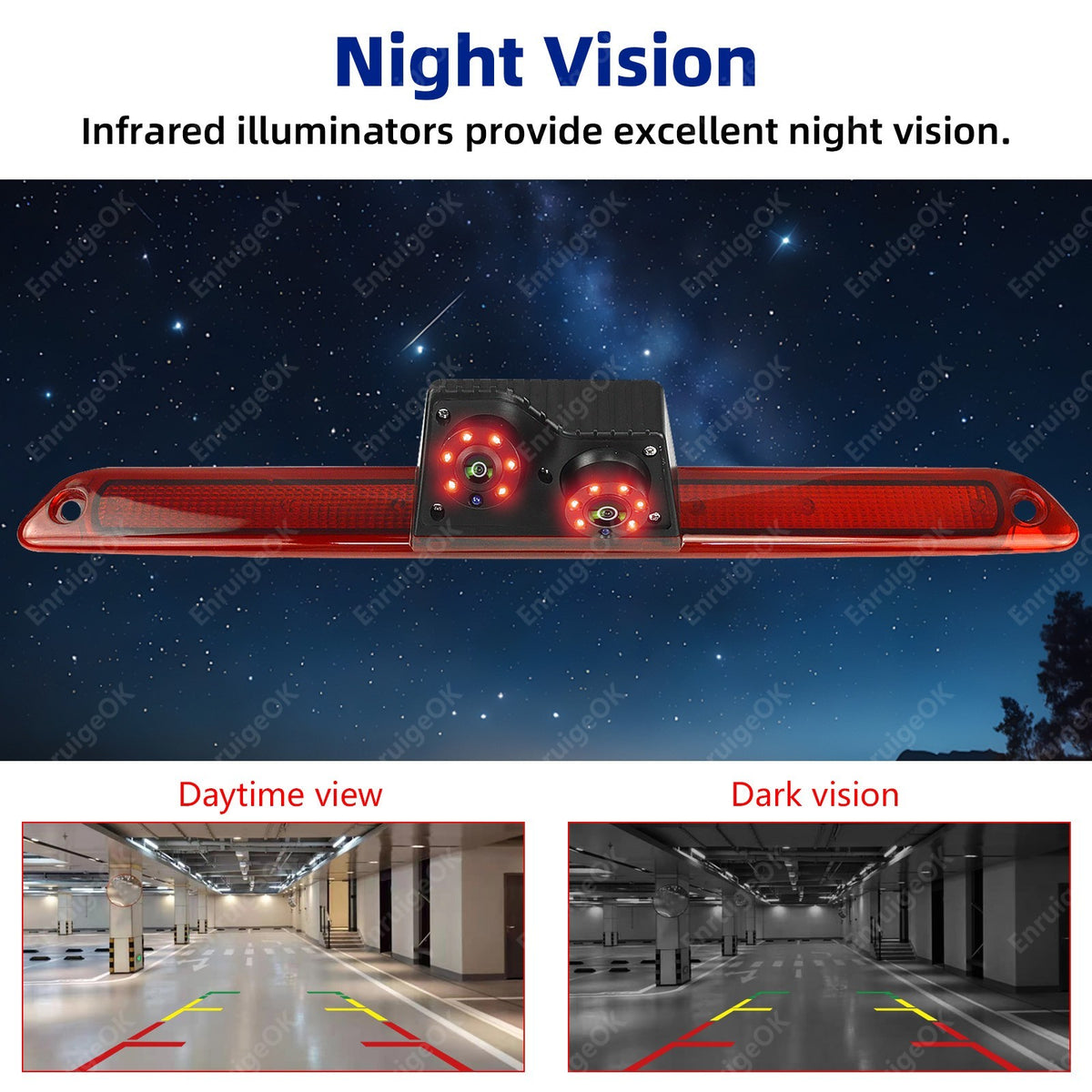 For Mercedes Sprinter VW Crafter Dual Rear View Reversing Brake Light Camera Kit6