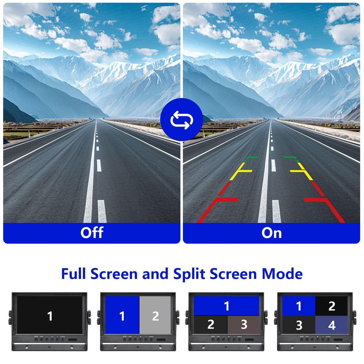 Quad 9'' DVR Monitor +4*4CH Reversing Camera &BSD Blind Spot Radar For BUS Truck4