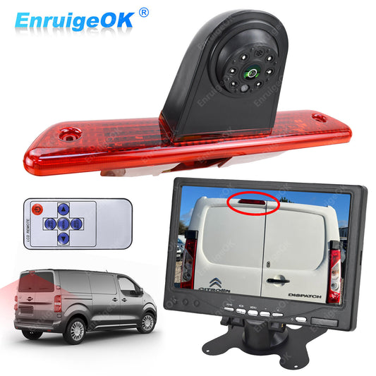 Rear Brake Light Reversing Camera For Citroen Dispatch Van 2007-2016 &7" Monitor0