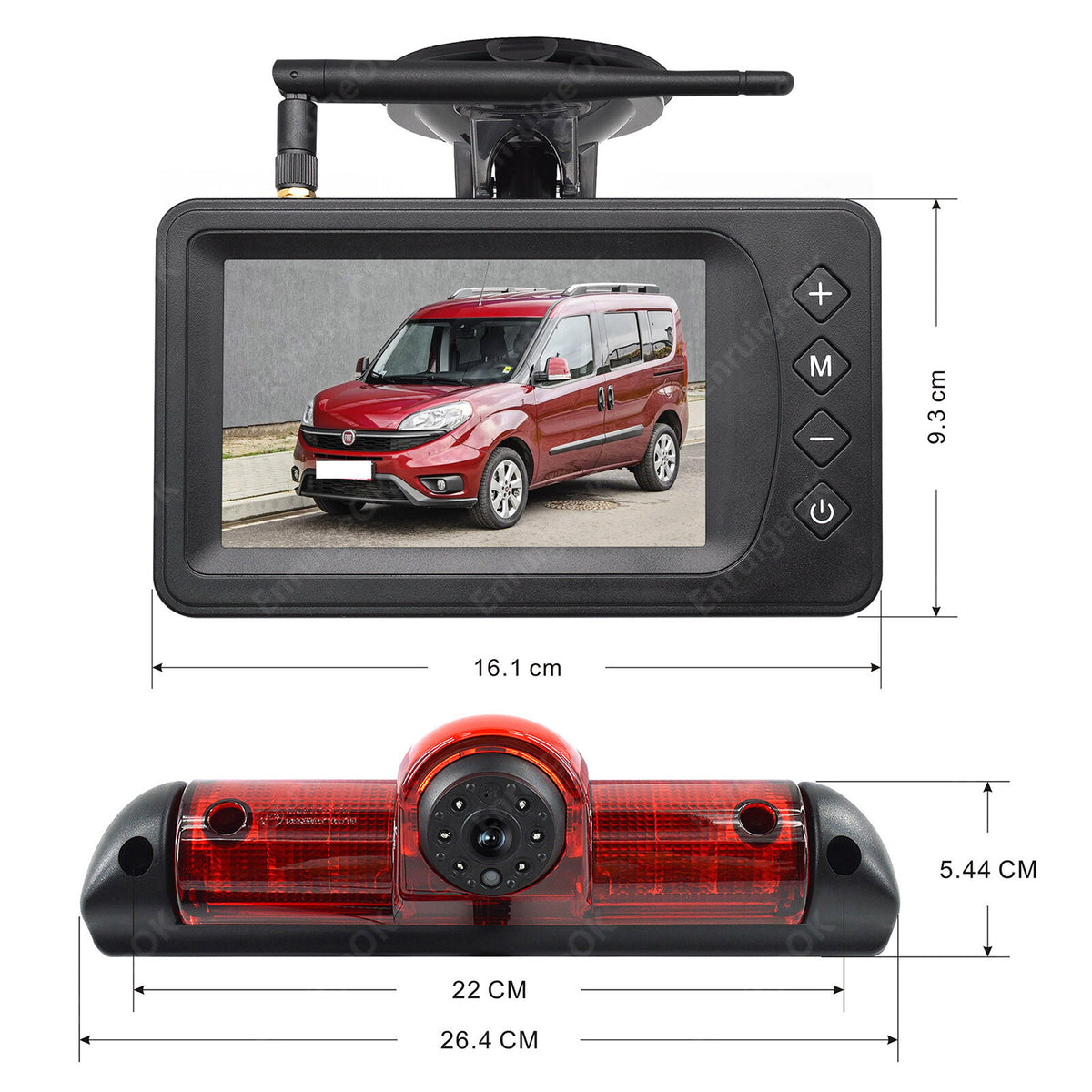Wireless Brake Light Reversing Camera For Fiat Ducato Citroen Relay & 5" Monitor8