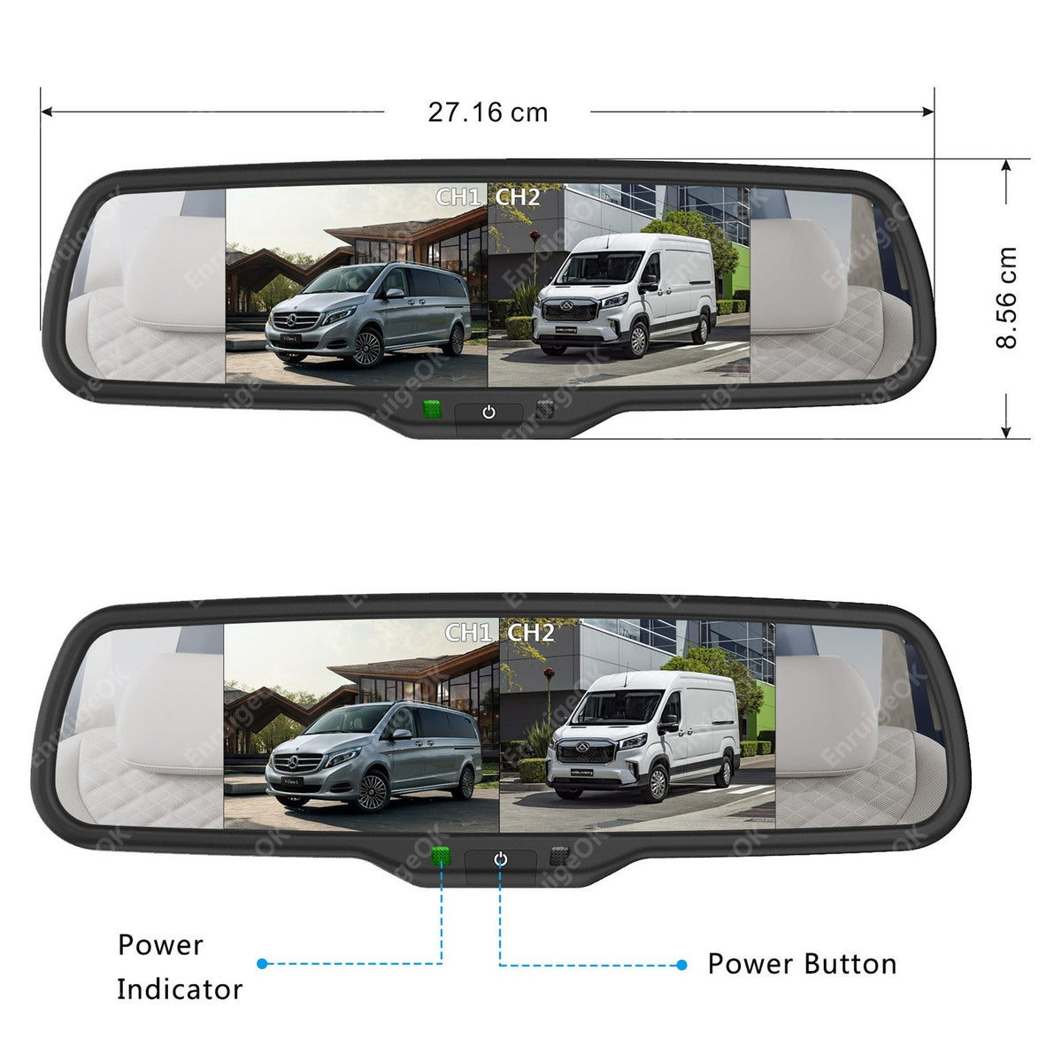 Citroen Dispatch Peugeot Expert Dual Brake Light Reversing Camera &6.86" Monitor12