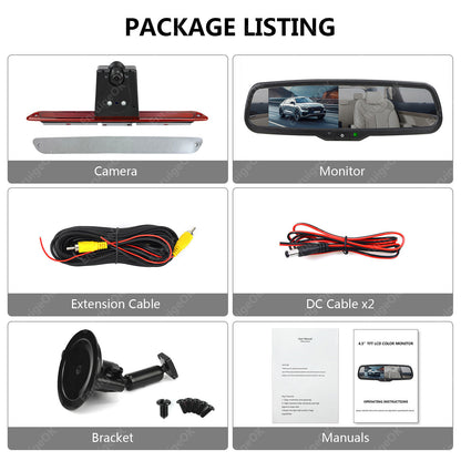 4.3" Monitor Rear Brake Light Reversing Camera for Mercedes Sprinter VW Crafter13