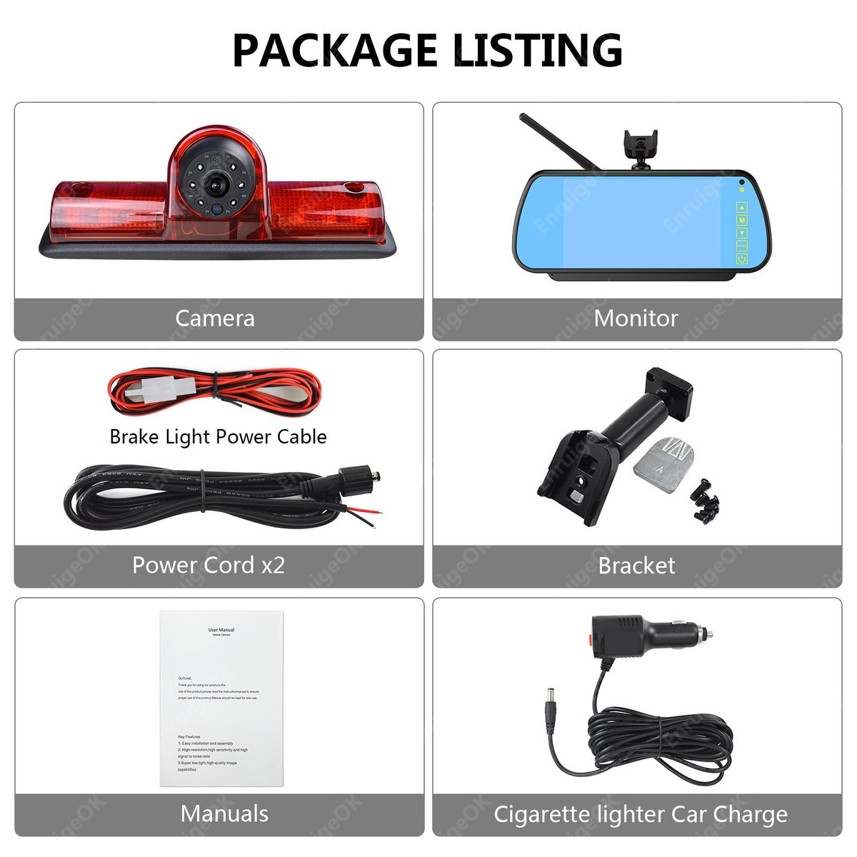 Wireless Backup Camera Kit for Nissan NV 1500 2500 3500 NV Cargo Van 2012-2019