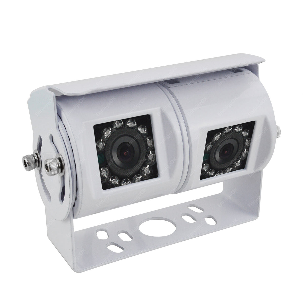 Dual Head 4Pin Reversing Rear View Camera 9" Mirror Monitor 9-35V Truck Caravan