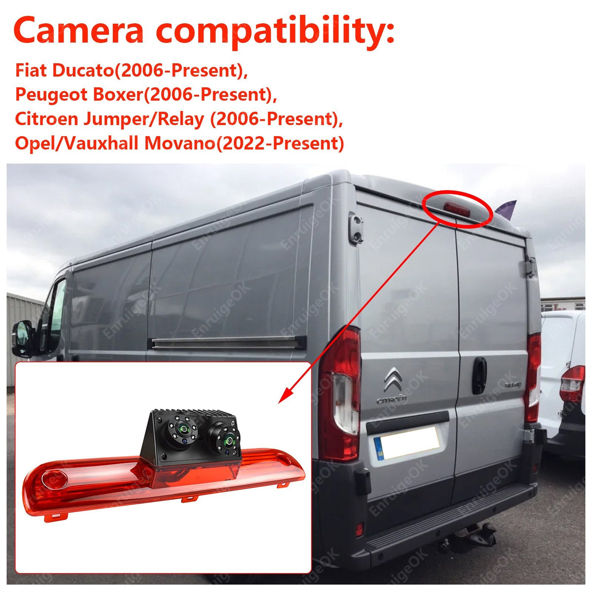 Dual Brake Light Reversing Camera For Citroen Relay Fiat Ducato Peugeot Boxer4